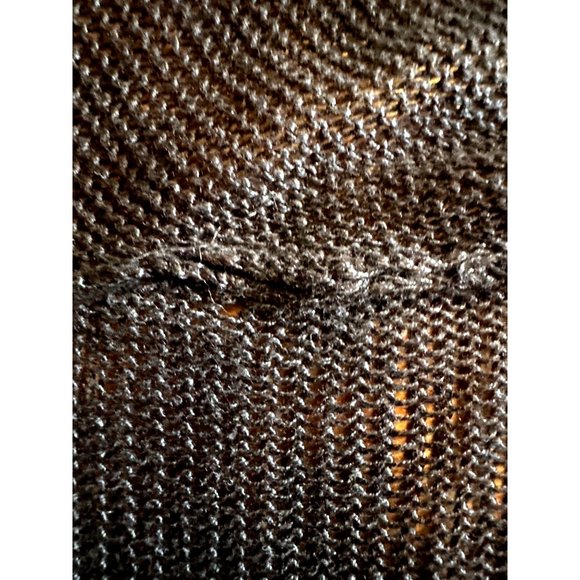 Eileen Fisher Open Front Black Cardigan Sweater Weaved Linen Size M - Picture 5 of 7